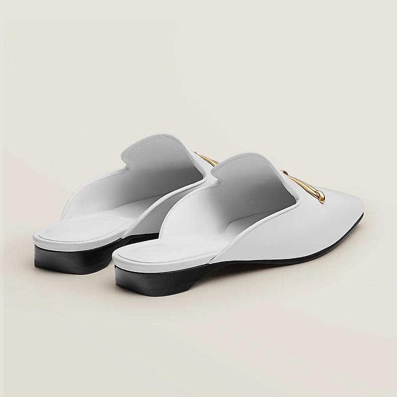 Giày Hermes Esmee Mule Nữ Trắng